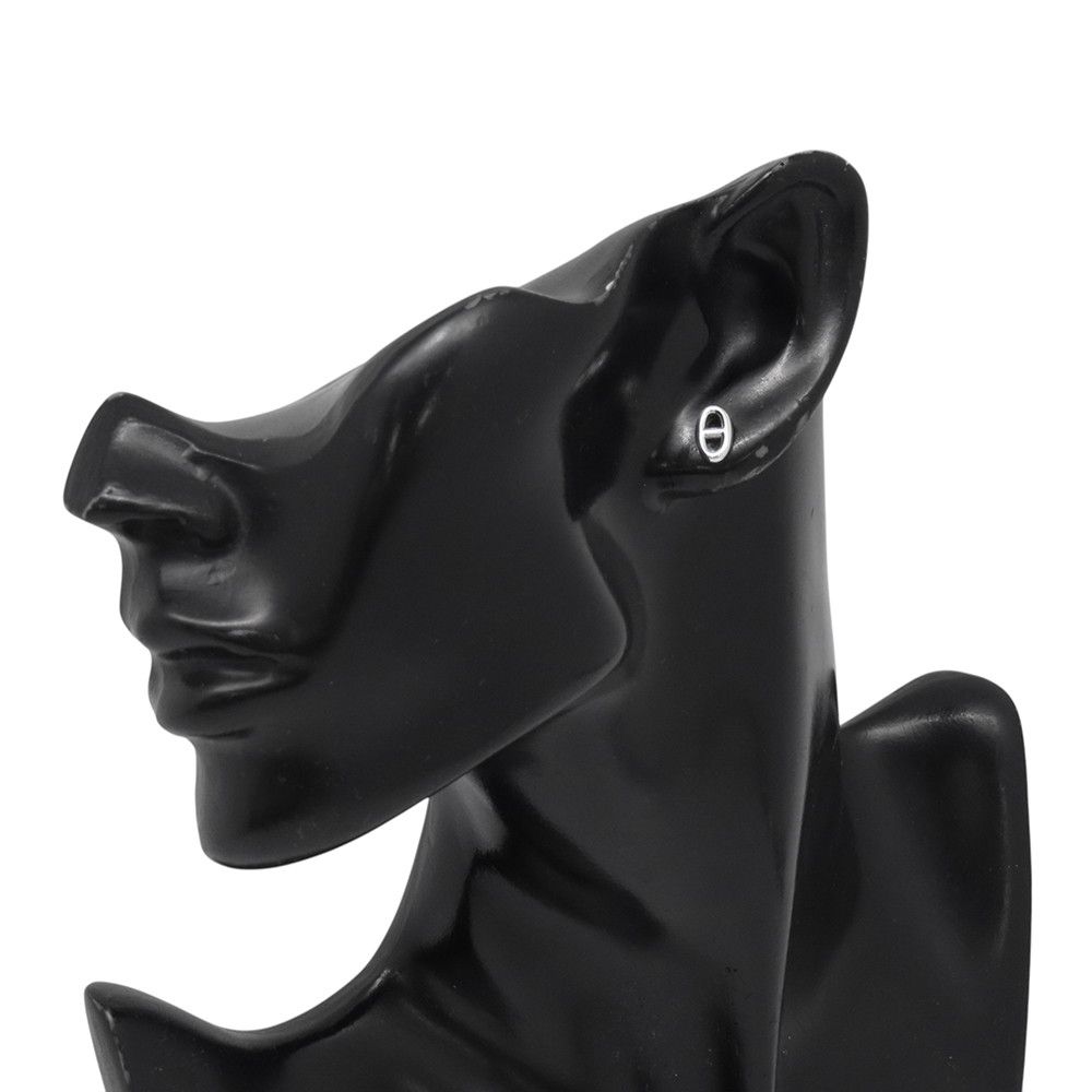 Hermes Earrings Farandole Chaine D'ancre Motif TPM Silver Stud — view 4
