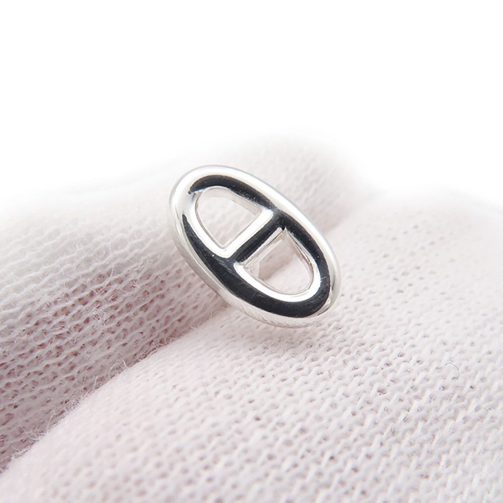 Hermes Earrings Farandole Chaine D'ancre Motif TPM Silver Stud — view 5