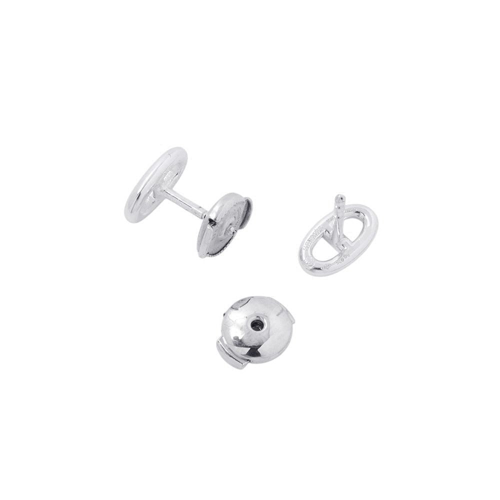 Hermes Earrings Farandole Chaine D'ancre Motif TPM Silver Stud — view 3