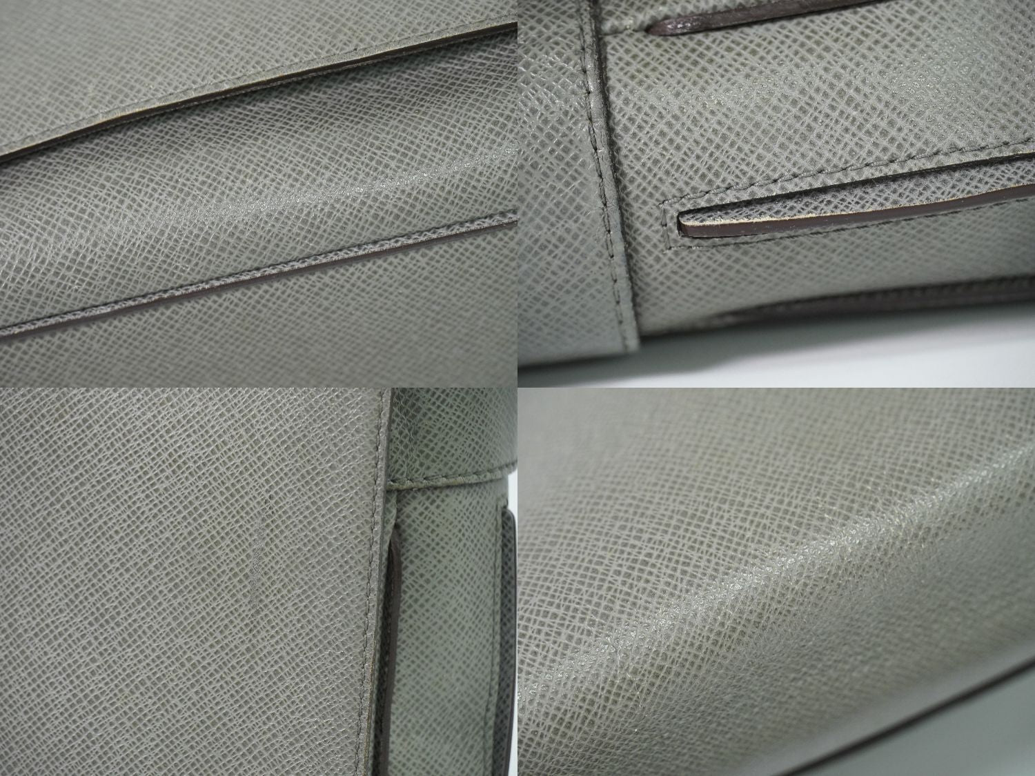 Louis Vuitton LV Roman PM Taiga Leather Shoulder Bag Glacier Gray Vintage — view 7