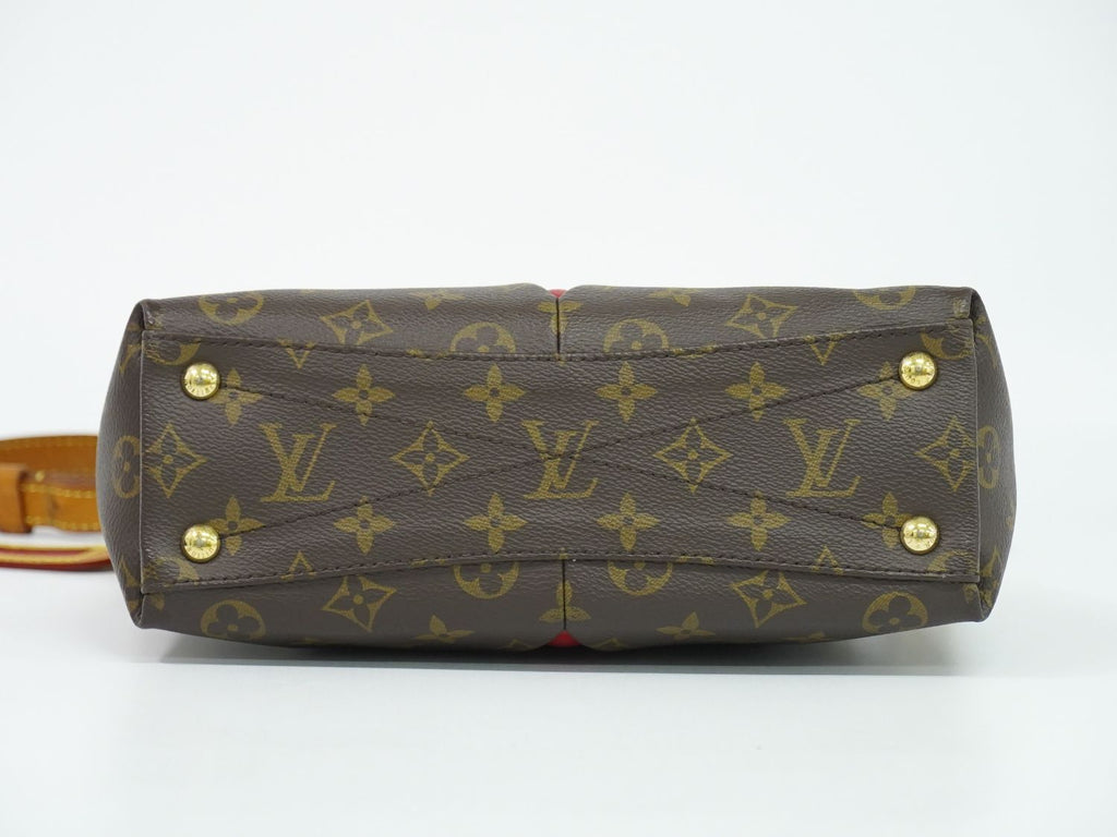 Louis Vuitton LV Tote BB Monogram 2-Way Shoulder Bag Brown Red Vintage — view 3