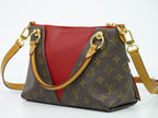 Louis Vuitton LV Tote BB Monogram 2-Way Shoulder Bag Brown Red Vintage — view 2