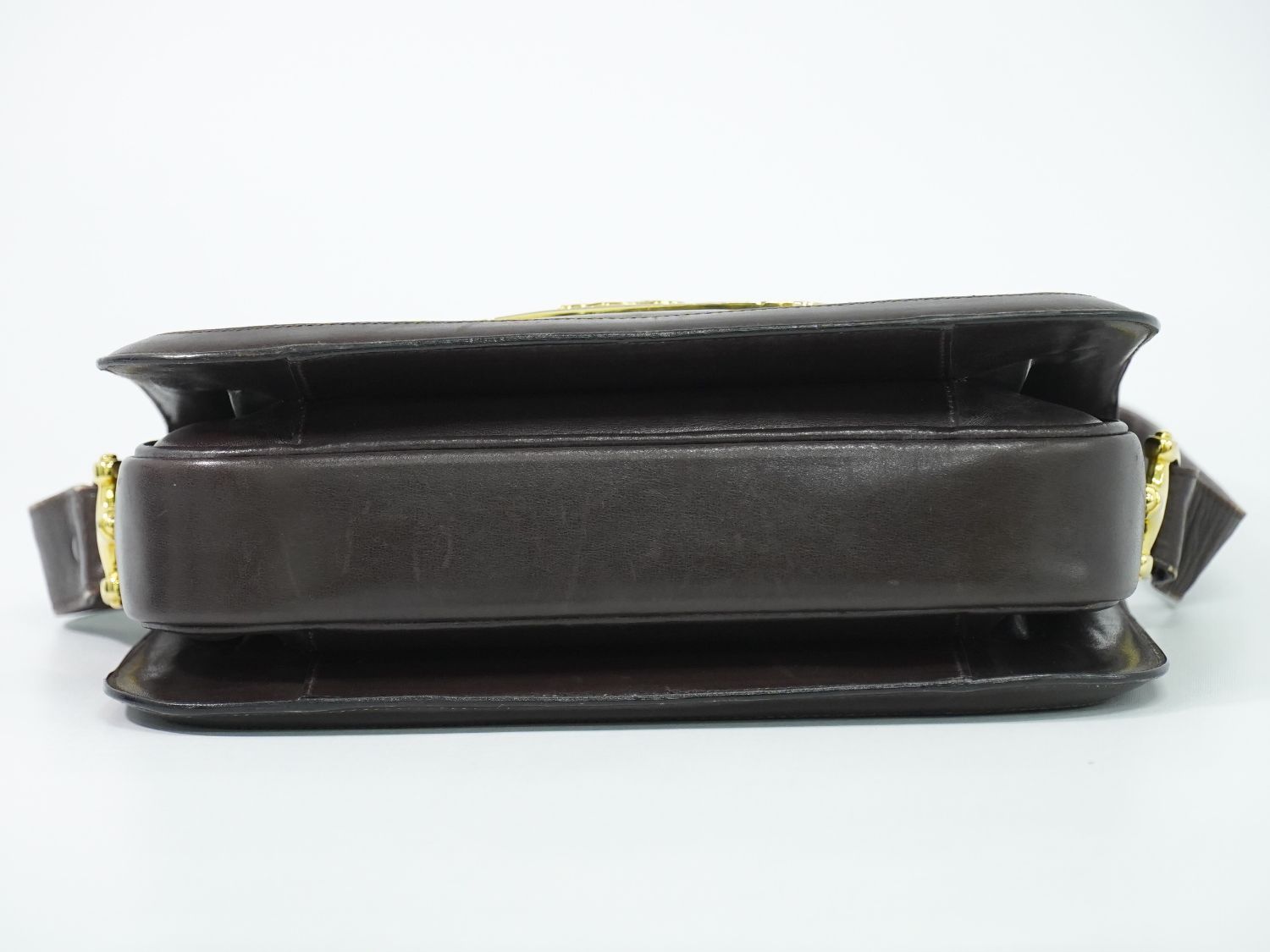 Celine C Sulky Carriage Shoulder Bag Canvas Brown Vintage — view 3