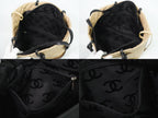 Chanel CC Logo Cambon Line Shoulder Bag Tote Leather Beige Vintage — view 8