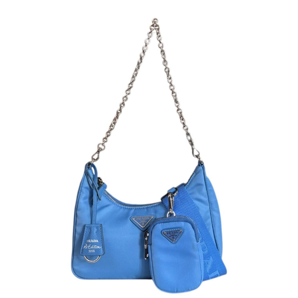 Prada Re Edition Shoulder Bag Nylon Blue Vintage