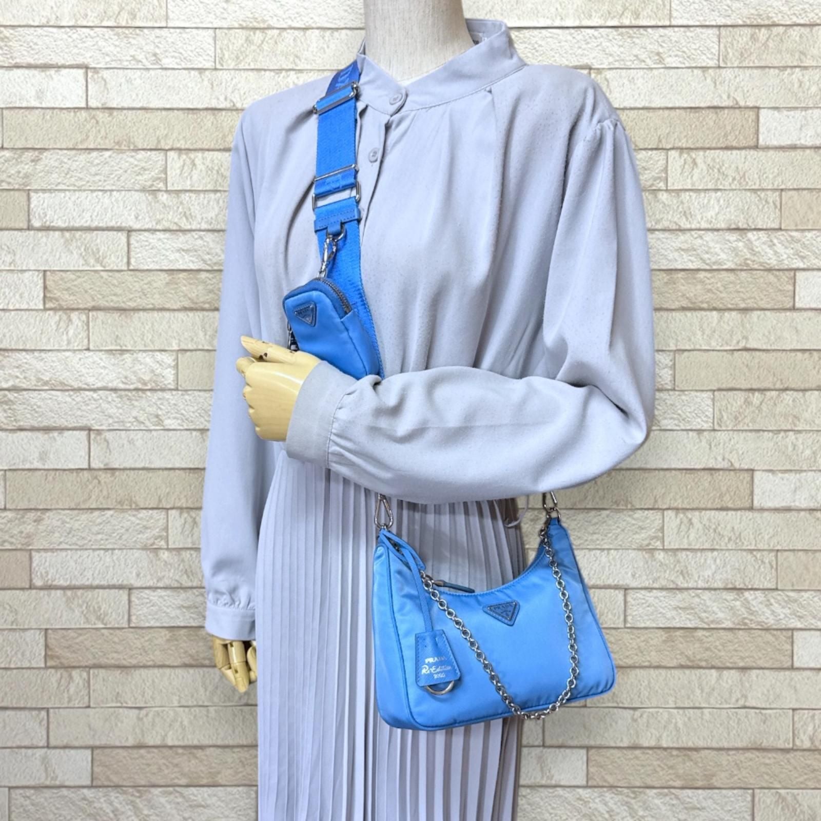 Prada Re Edition Shoulder Bag Nylon Blue Vintage — view 2