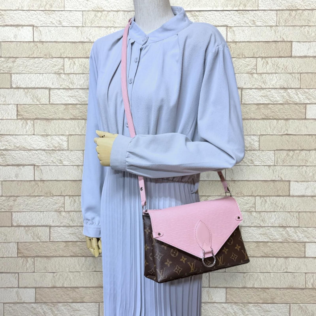 Louis Vuitton Saint Michel Monogram Shoulder Bag Canvas Brown Vintage — view 2