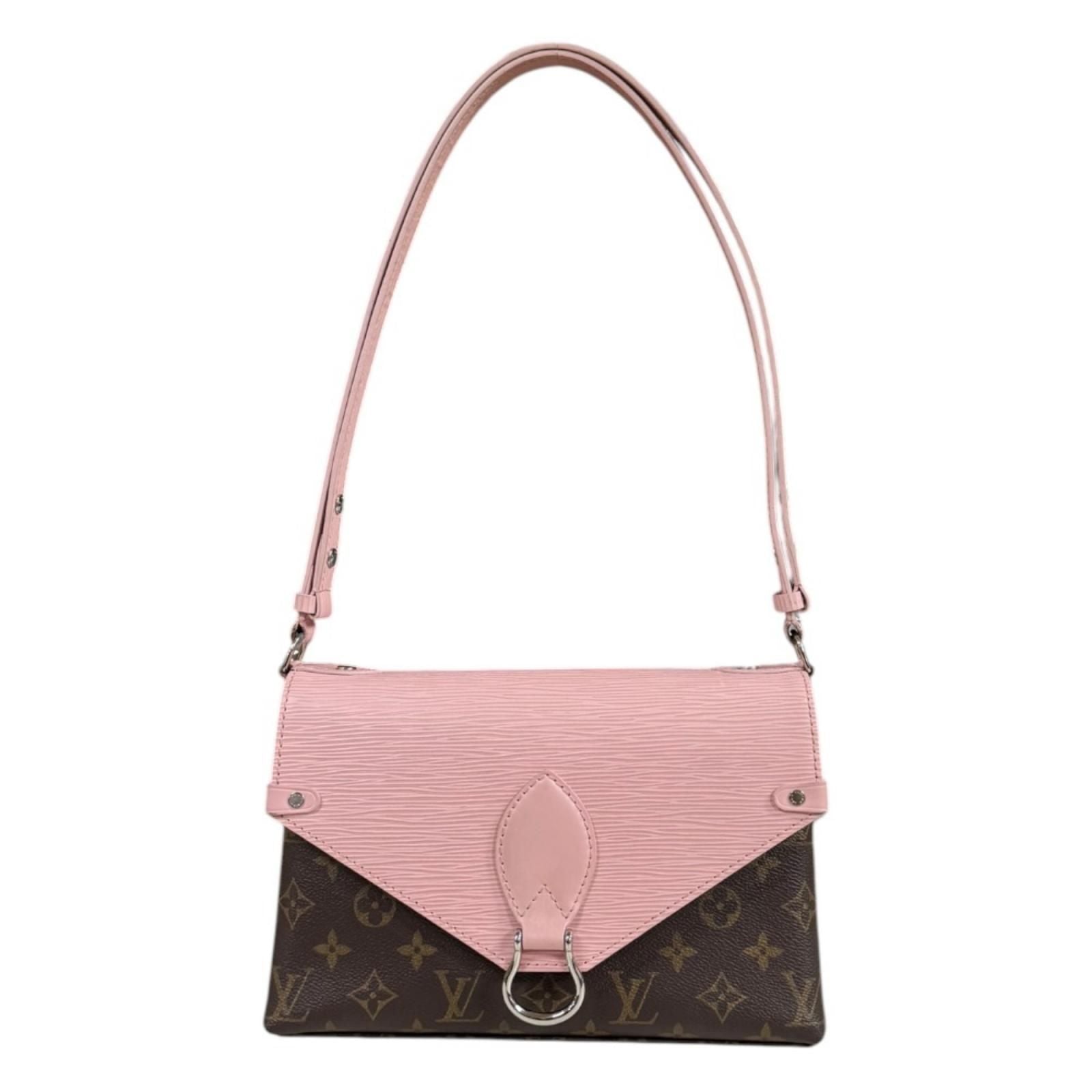 Louis Vuitton Saint Michel Monogram Shoulder Bag Canvas Brown Vintage