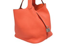 Hermes Picotin Lock 22 Handbag Taurillon Clemence Rose Texas Silver — view 4