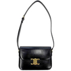 Celine Shoulder Bag Classic Triomphe Medium Leather Black Gold — view 2