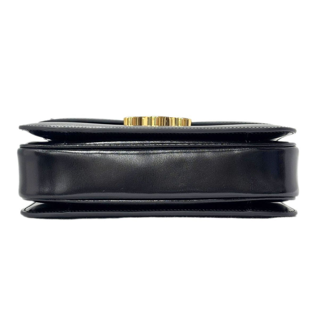 Celine Shoulder Bag Classic Triomphe Medium Leather Black Gold — view 8