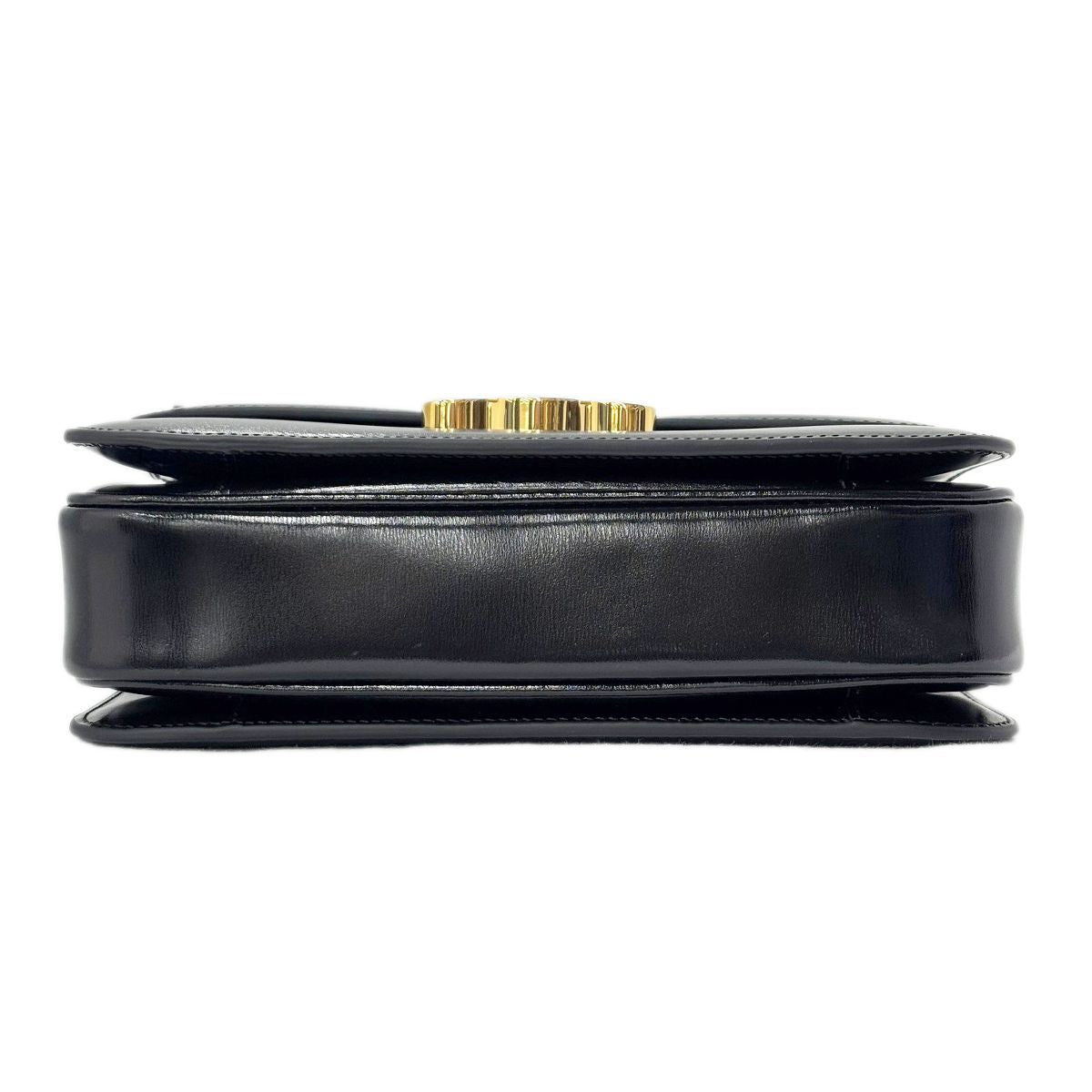 Celine Shoulder Bag Classic Triomphe Medium Leather Black Gold — view 8