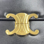 Celine Shoulder Bag Classic Triomphe Medium Leather Black Gold — view 3