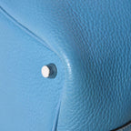 Hermes Picotin Lock PM Handbag Blue Jean Taurillon Clemence Silver — view 8