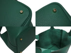 Hermes Picotin Lock 22 Handbag Taurillon Clemence Vert Vertigo Gold — view 8