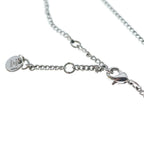 Fendi Forever FF Logo Rhinestone Chain Necklace Silver — view 4