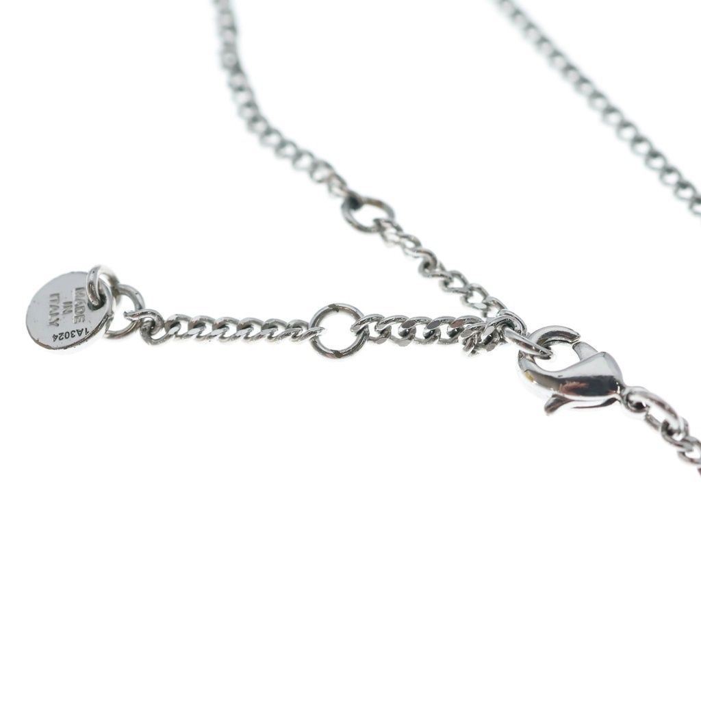 Fendi Forever FF Logo Rhinestone Chain Necklace Silver — view 4