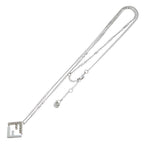 Fendi Forever FF Logo Rhinestone Chain Necklace Silver — view 2