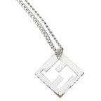 Fendi Forever FF Logo Rhinestone Chain Necklace Silver — view 5