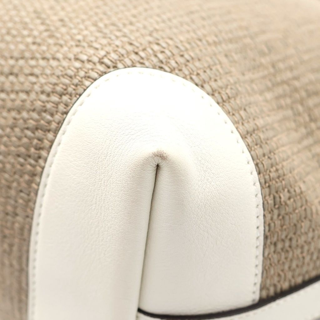 Gucci Bamboo Children's Straw Handbag Beige White — view 6