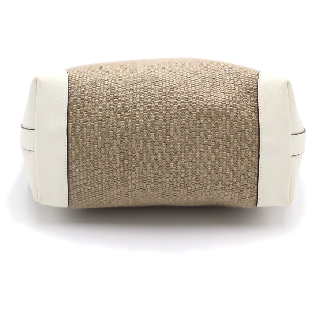 Gucci Bamboo Children's Straw Handbag Beige White — view 4