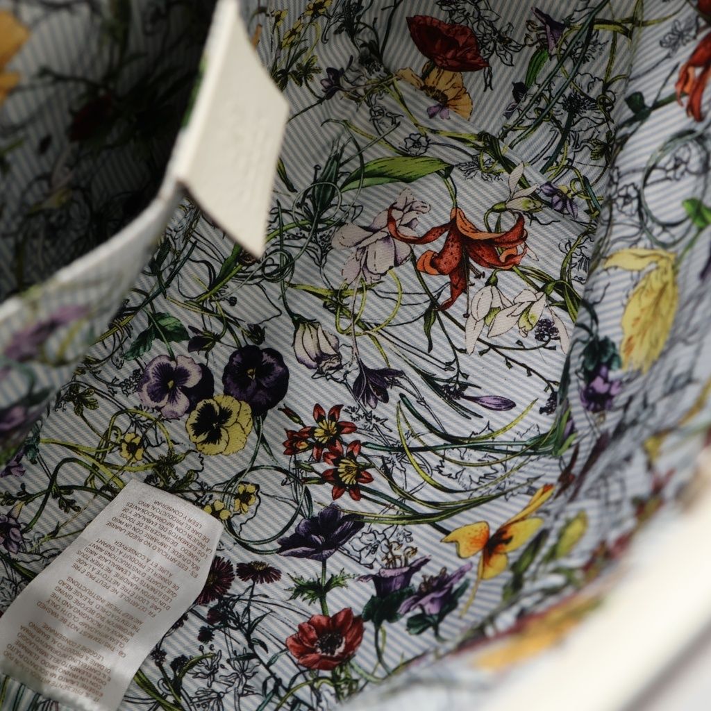 Gucci Bamboo Children's Straw Handbag Beige White — view 8