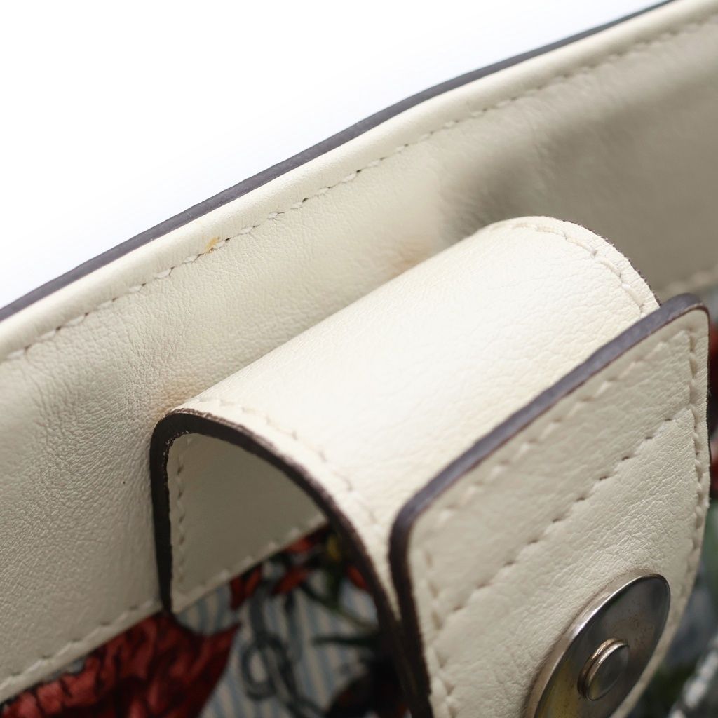 Gucci Bamboo Children's Straw Handbag Beige White — view 7