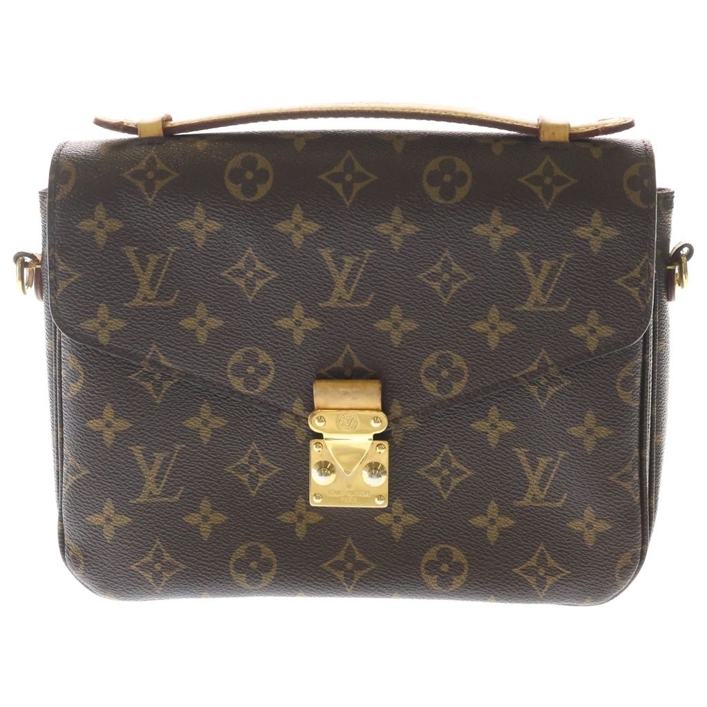 Louis Vuitton Monogram Pochette Metis MM Leather 2-Way Shoulder Bag Brown