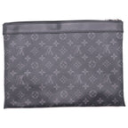 Louis Vuitton Monogram Eclipse Pochette Discovery Leather Clutch Black — view 2