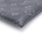 Louis Vuitton Monogram Eclipse Pochette Discovery Leather Clutch Black — view 5