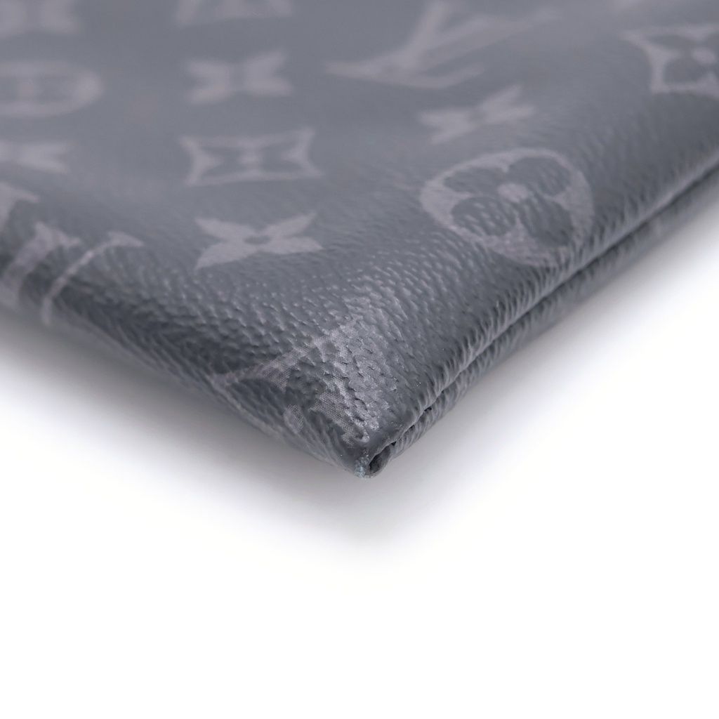 Louis Vuitton Monogram Eclipse Pochette Discovery Leather Clutch Black — view 5