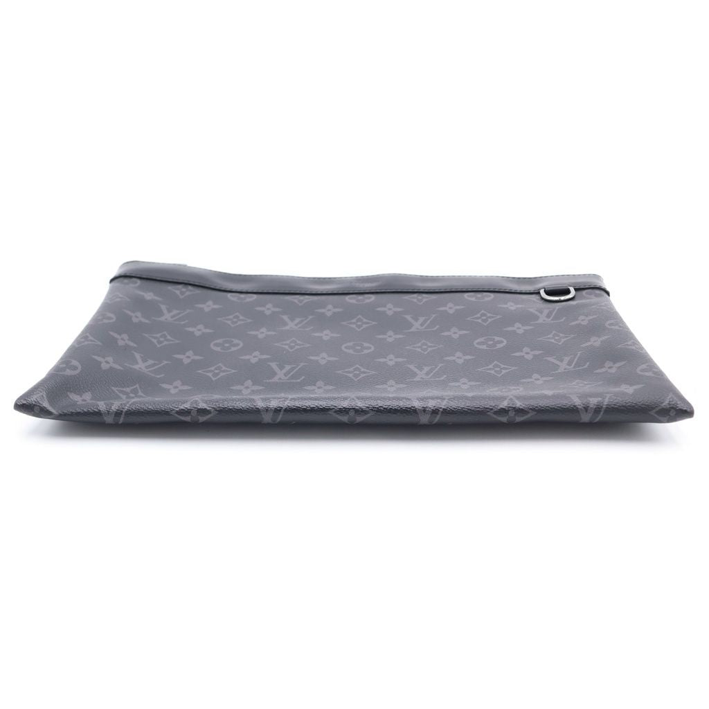 Louis Vuitton Monogram Eclipse Pochette Discovery Leather Clutch Black — view 4