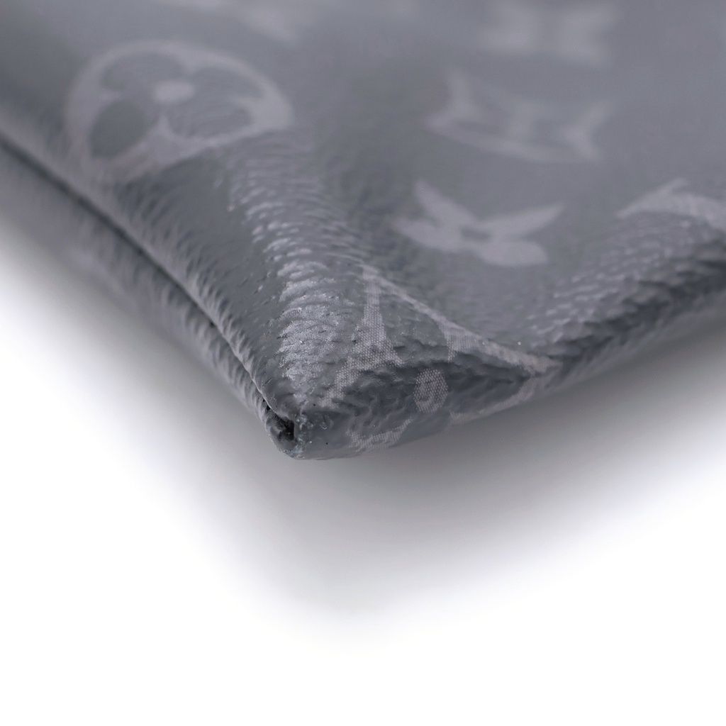Louis Vuitton Monogram Eclipse Pochette Discovery Leather Clutch Black — view 6