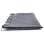 Louis Vuitton Monogram Eclipse Pochette Discovery Leather Clutch Black — view 3