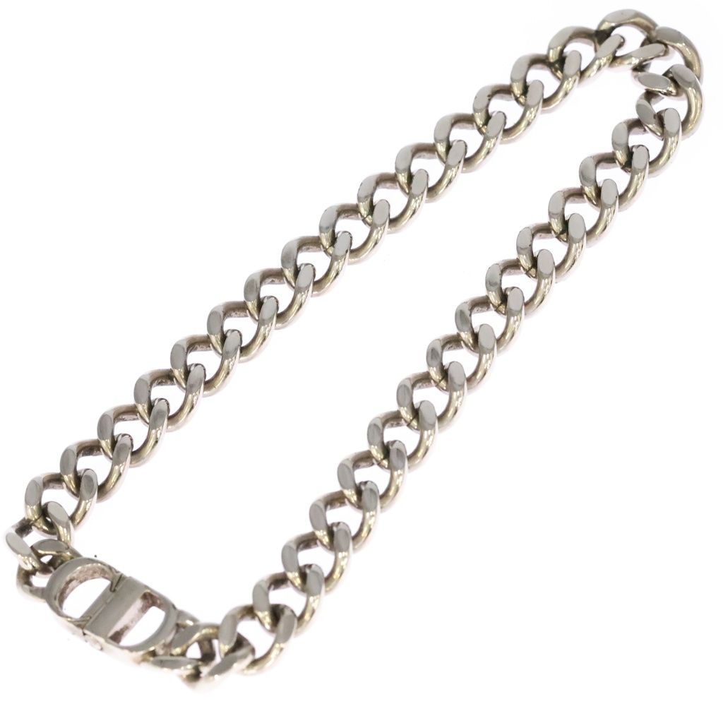 Dior CD Icon Chain Link Necklace Choker Silver