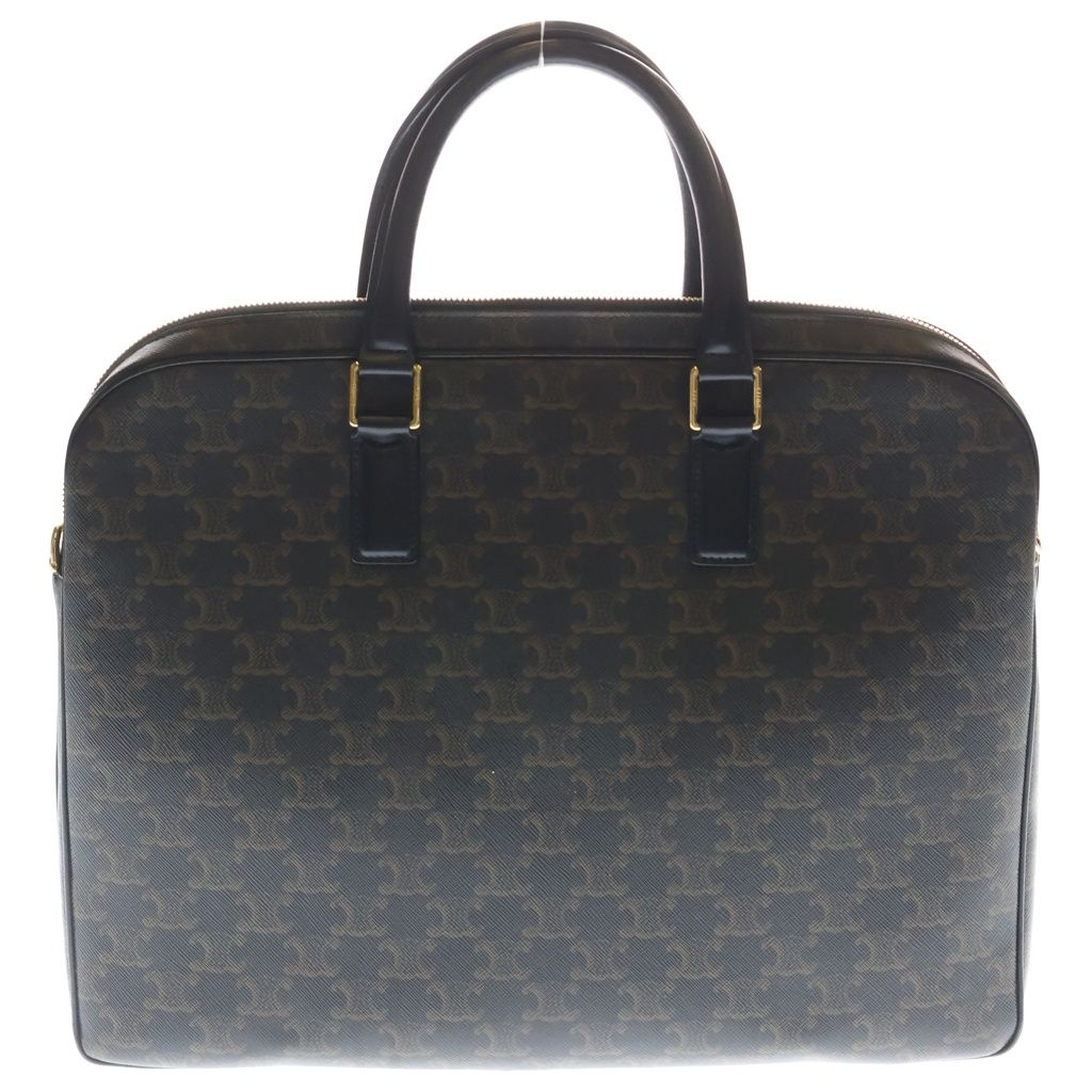 Celine Triomphe Leather Briefcase Business Brown — view 2