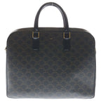 Celine Triomphe Leather Briefcase Business Brown