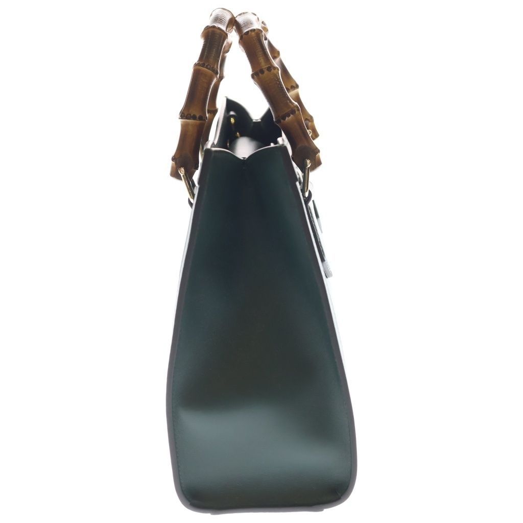 Gucci Diana Bamboo 2-Way Shoulder Bag Tote Moss Green Leather Gold — view 3