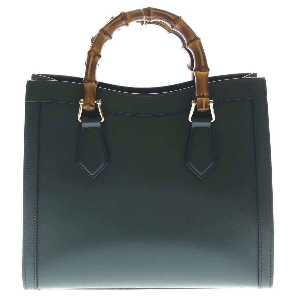Gucci Diana Bamboo 2-Way Shoulder Bag Tote Moss Green Leather Gold — view 2