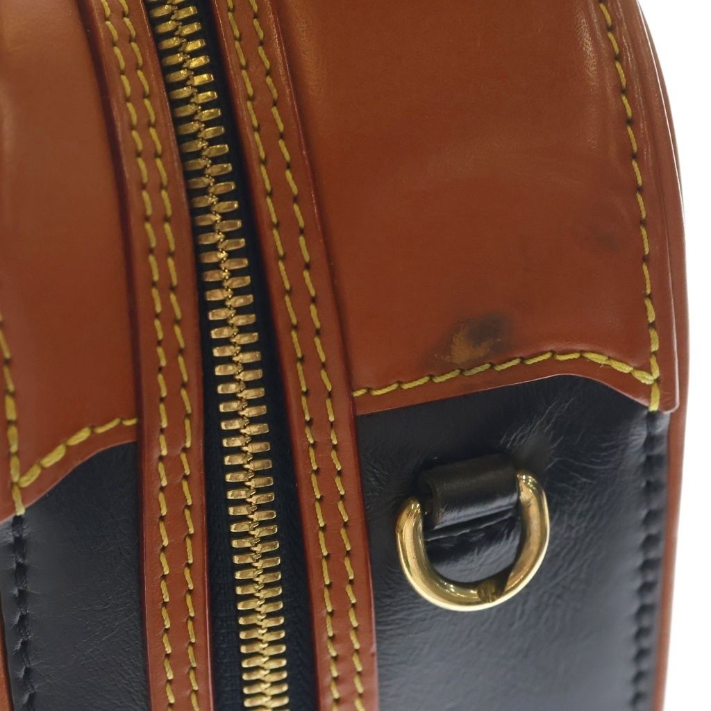 Louis Vuitton Valisette PM Monogram Reverse 2-Way Shoulder Bag Gold Hardware Navy Brown M53782 — view 8