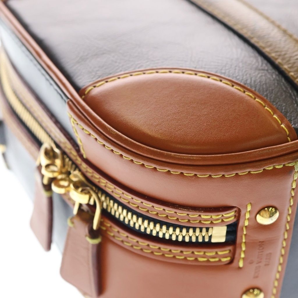 Louis Vuitton Valisette PM Monogram Reverse 2-Way Shoulder Bag Gold Hardware Navy Brown M53782 — view 5