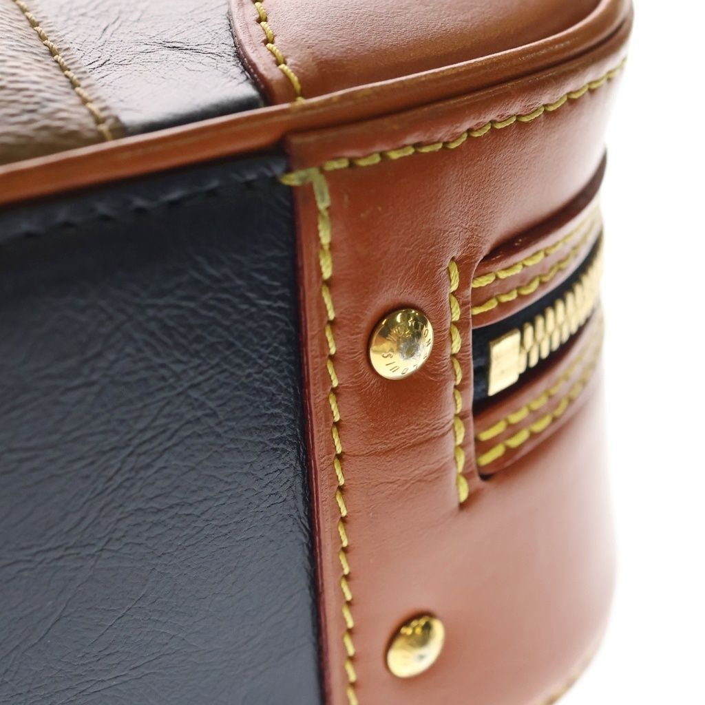 Louis Vuitton Valisette PM Monogram Reverse 2-Way Shoulder Bag Gold Hardware Navy Brown M53782 — view 6