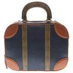 Louis Vuitton Valisette PM Monogram Reverse 2-Way Shoulder Bag Gold Hardware Navy Brown M53782