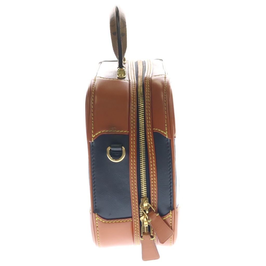 Louis Vuitton Valisette PM Monogram Reverse 2-Way Shoulder Bag Gold Hardware Navy Brown M53782 — view 3