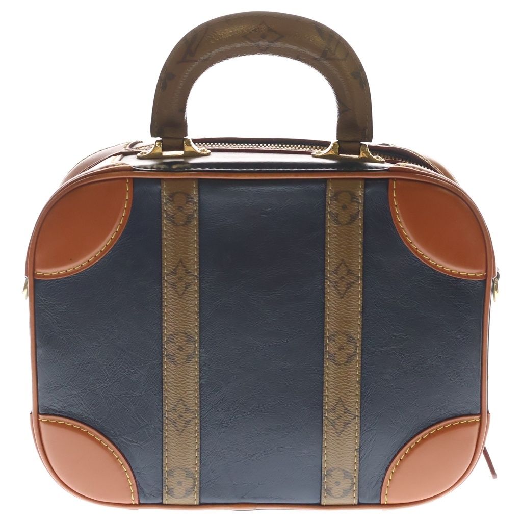 Louis Vuitton Valisette PM Monogram Reverse 2-Way Shoulder Bag Gold Hardware Navy Brown M53782 — view 2