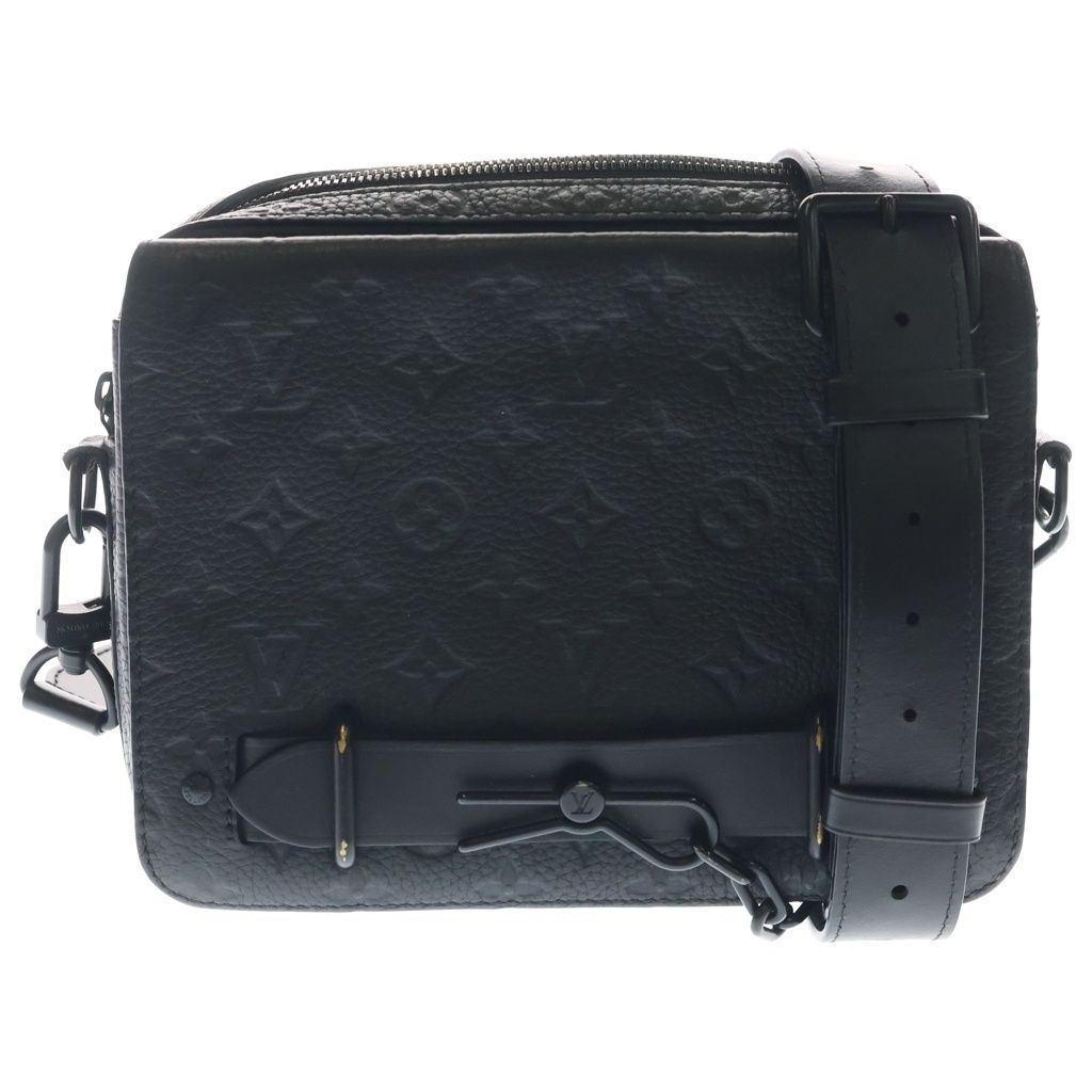 Louis Vuitton Steamer Messenger Monogram Taurillon Leather Shoulder Bag Black