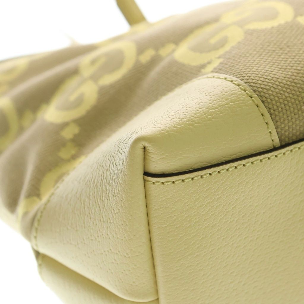 Gucci Jumbo GG Tote Bag Yellow Canvas x leather Gold — view 5