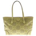 Gucci Jumbo GG Tote Bag Yellow Canvas x leather Gold