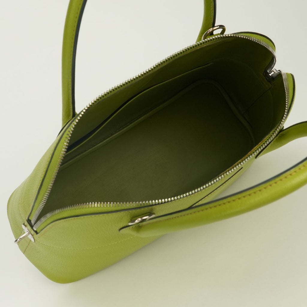 Hermes Bolide 31 Tote Shoulder Bag Chevre Vert Anis Green Silver — view 8