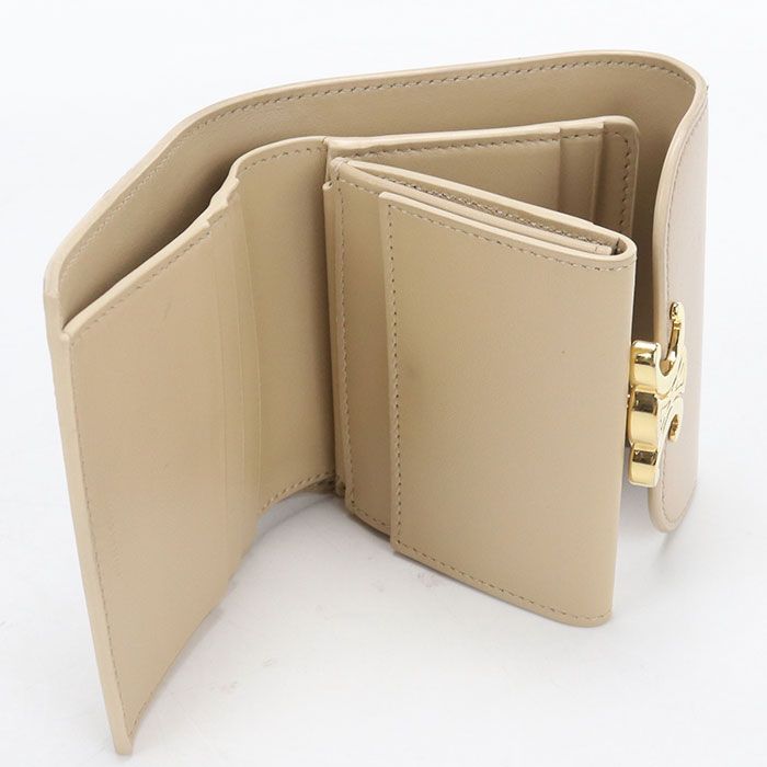 Celine Small Flap Wallet Triomphe Trifold Shiny Calfskin — view 3